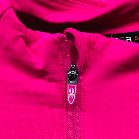 SALE Spyder Active Hot Pink Quarter Zip Long Sleeve Shirt - Picture 4 of 9